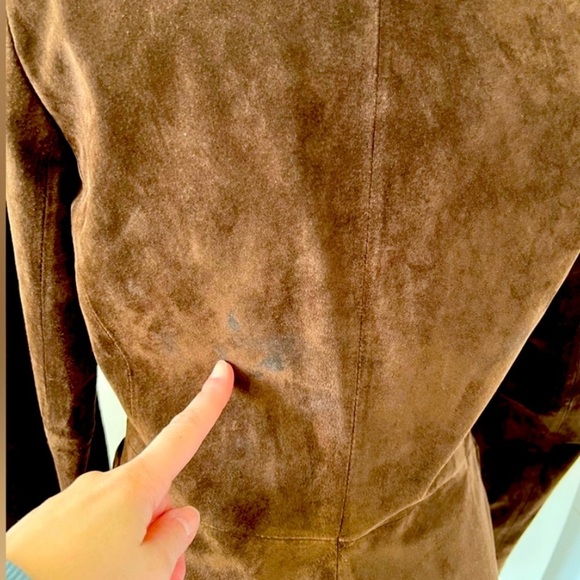 GUC! - KENNETH COLE REACTION Womans Brown Suede Leather Blazer Jacket Size Small - Picture 7 of 9